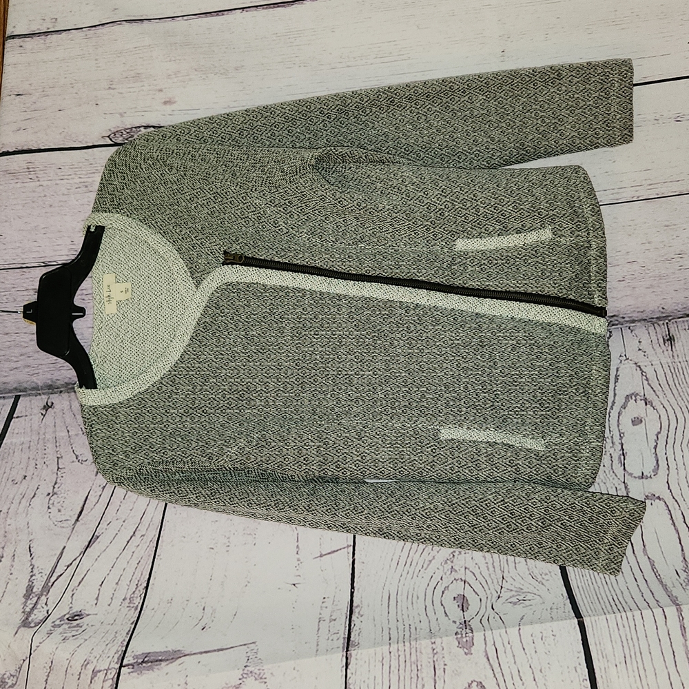 Style & Co zip cardigan gray size small